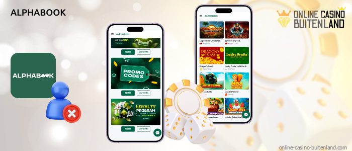 Alphabook Casino biedt gebruiksvriendelijke Android- en iOS-apps en aanzienlijke ondersteuning voor cryptocurrencies