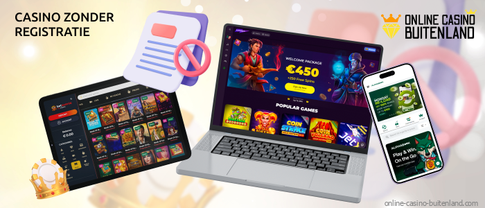 Casino’s zonder registratie zijn online platformen die het mogelijk maken om online gokken zonder account aan te maken