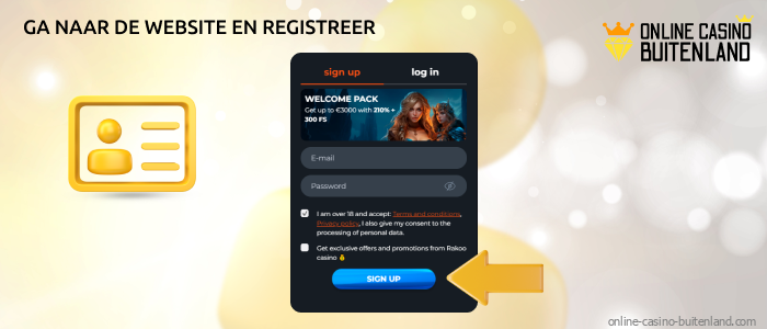 Ga naar de website van een casino zonder iDin en vul het registratieformulier in