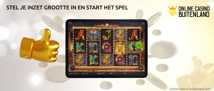 Om te beginnen met spelen bij een online casino zonder iDin, stel je de inzetgrootte in bij het geselecteerde spel