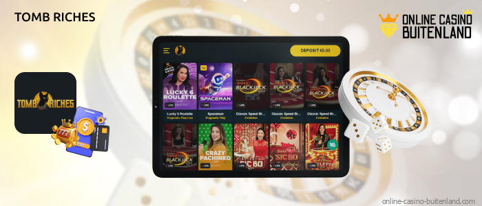 Tomb Riches Casino biedt een uitgebreide selectie spellen met een ultramodern ontwerp en een royale bonus voor nieuwe gebruikers